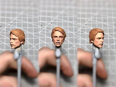 Cabeza de joven Luke Skywalker pintada 1/12 tallada apta para figura de acción SHF de 6"" Foto 1 de 2