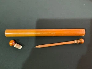 Raro Antiguo Estuche de Lápices Árbol Tubo con Lápiz y Goma Charlie Kingdon c1800s - Imagen 1 de 10