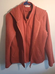 CBK Womens Hooded Sport Jacket Rose Color Waffled Cotton Blend Size Medium - Bild 1 von 5