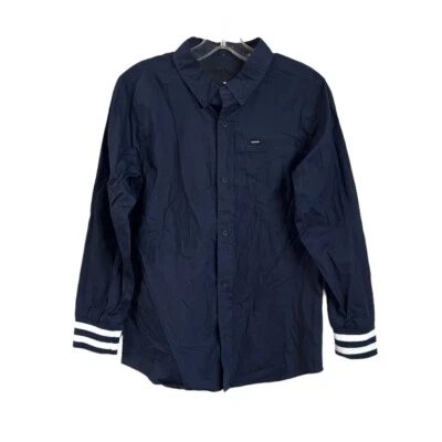 NEW Hurley Big Boys' Hawthorne Long Sleeve Woven Top size L Navy - Image 1 of 4