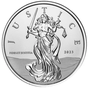 Moneda de 1 £1 de plata fina Gibraltar Lady Justice 2023 prueba como 1 oz .999 BU EN STOCK - Imagen 1 de 3