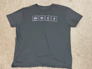 T-Shirt Mens Size 49 Genius Science Periodic Table Chemistry Graphic Print Gray - Picture 1 of 8