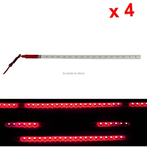 4x Red Flexible Strip Light 30CM 1FT 12' Knight Rider Flash Strobe Scanner Water - Picture 1 of 5