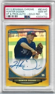 2013 Bowman Chrome Gold Refractor #HD Hunter Dozier Auto RC (Royals) PSA 10 /50 - Picture 1 of 2
