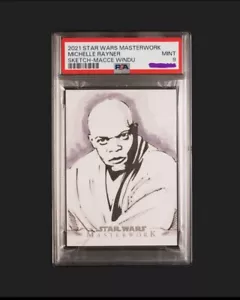 2021 Topps Star Wars Masterwork Sketch Mace Windu 1/1 Michelle Rayner Auto - Picture 1 of 2