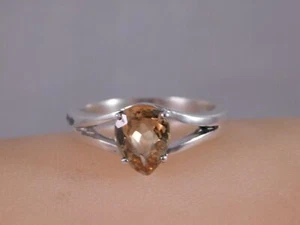 1.98 Ct. Pear Imperial Topaz Sterling Silver Solitaire Ring - Picture 1 of 9
