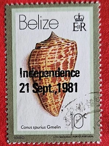 BELIZE 1981 INDEPENDENCE Overprint On 1980 Base Stamp (Scott 577a; SG 634v) - Picture 1 of 1
