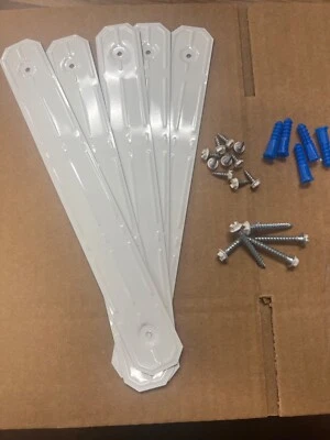 WHITE ALUMINUM STRAP AROUND GUTTER DOWNSPOUT STRAPS 2x3 - Image 1 of 4