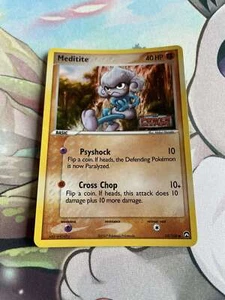 Tarjeta Pokémon estampada común holográfica inversa Meditite 55/108 EX Power Keepers LP - Imagen 1 de 2