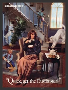 Black & Decker Dustbuster Family Making a Mess 1980s Print Advertisement Ad 1988 - Picture 1 of 1