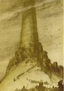 Vintage Lithography Abel Pfeffermann PANN (1883-1963) Bible, Tower of Babel - Picture 1 of 8