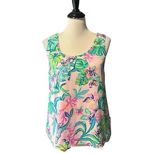 Lilly Pulitzer Carlene Top Mermaid in the Shade Scoop Sleeveless Womens Size XS - Imagen 1 de 13