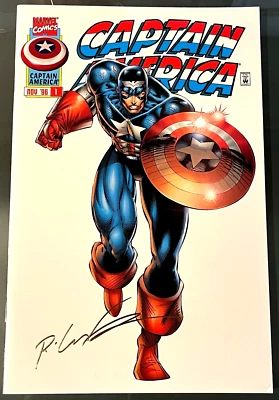 CAPTAIN AMERICA #1 (VF/NM) 22k Gold Edition! Jeph Loeb Rob Liefeld 1996 Marvel - Image 1 of 4