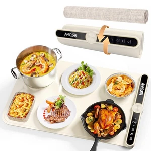 Tappetino Riscaldante per Alimenti, Riscaldamento Rapido Scaldavivande Elettrico con Temperatura a 9 Livelli... - Foto 1 di 9