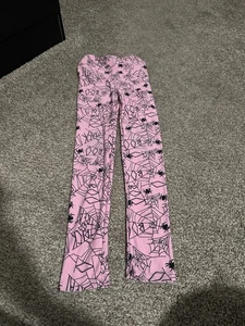 Girls Lularoe Pink Halloween Spider Web Leggings Size L/XL - Picture 1 of 3