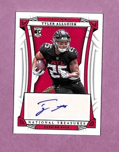 Panini National Treasures #149 Tyler Allgeier 2022 verde automático 5/5 Falcons - Imagen 1 de 2
