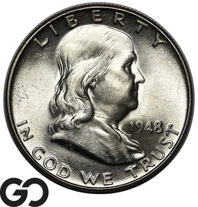 1948 Franklin Half Dollar, Solid Gem BU++ - Imagen 1 de 3