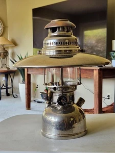 WENZEL 1887 Pressure LANTERN Nickel Plated Kerosene #823018 Globe & Big Hat  - Picture 1 of 19