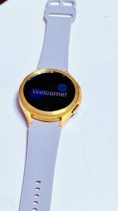 Samsung Galaxy Watch4 Classic 46mm Bluetooth Silver Smartwatch CUSTOM 24k GOLD - Photo 1 sur 13