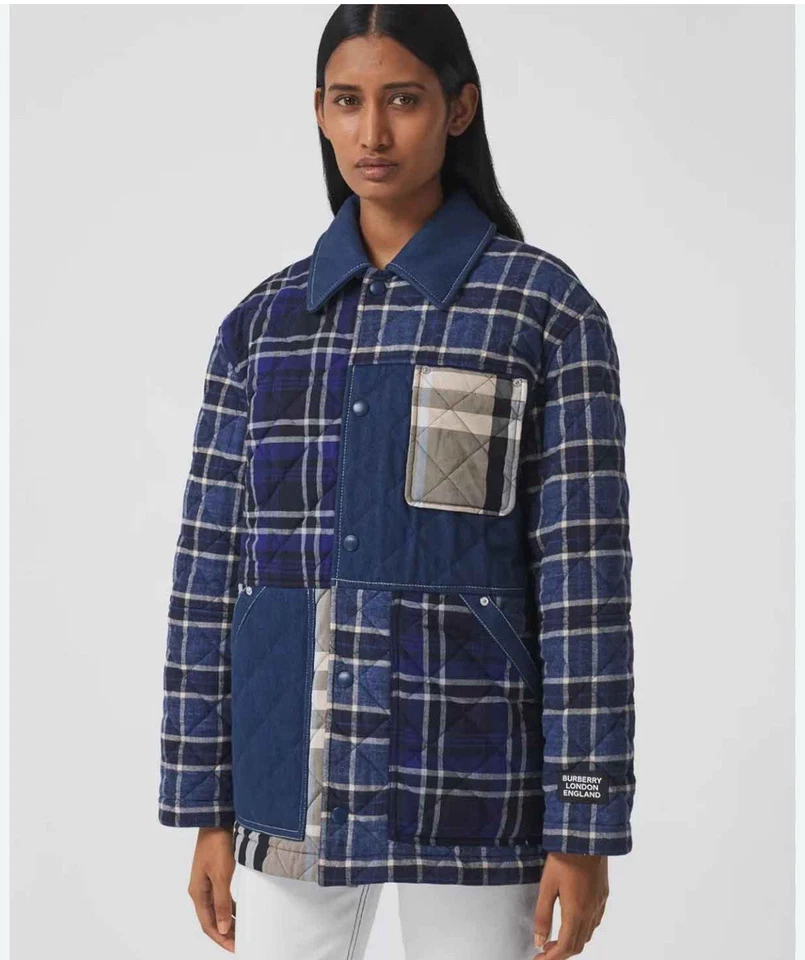 Chaqueta acolchada BURBERRY Patchwork XS para mujer Foto 1 de 4
