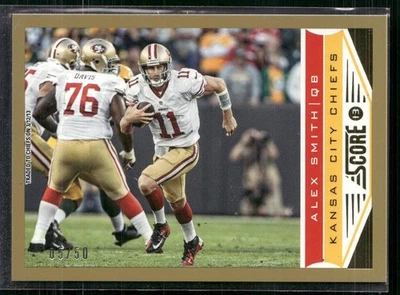 2013 Score #106 Alex Smith Gold Zone #/50 - Image 1 of 2