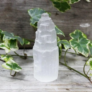 Selenite Mountain Tower Spiritual Healing Crystal Grade A Chakra Pillar 10 cm - Picture 1 of 2