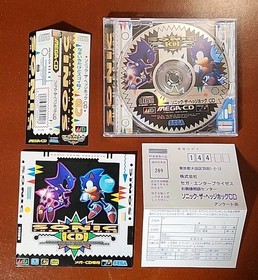 Complete Sonic the Hedgehog CD w/ Spine Card Japanese Sega Mega CD NTSC-J