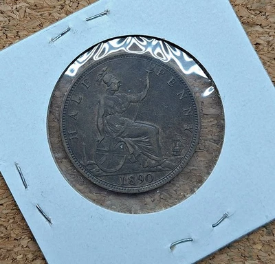 Nice Old Victoria British 1/2 penny half 1890 Coin Vintage World Foreign !! - Image 1 of 2