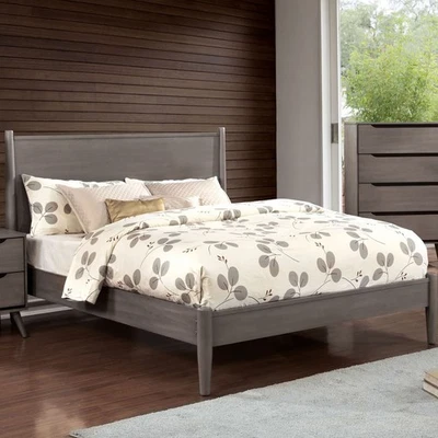 Mid-Century Modern Style Gray Finish California King 1pc Bed Set - Image 1 of 4