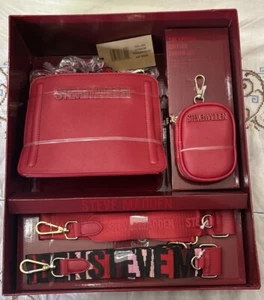 Steve Madden Special Edition Evelyn Gift Set Crimson - Bag, 3 Straps, Pouch - Picture 1 of 2