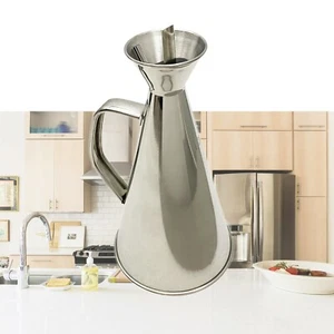 17oz Kitchen Cooking Oil Filter Pot Soup Grease Strainer Separator Storage Can - Picture 1 of 19