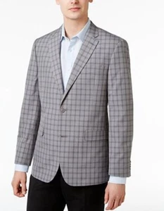 Tommy Hilfiger Men's Slim-Fit Gray Plaid Sport Coat NEW MSRP $290 - Picture 1 of 5