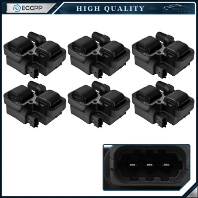 6 bobinas de encendido ECCPP para Mercedes-Benz CLK320 1998-2005 E320 1998-2005 3,2 L Foto 1 de 4