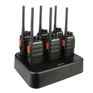 Retevis RT24 PMR446 Walkie Talkie 16 Kanäle 6-Wege-Ladegerät Sicherheits polizei - Zdjęcie 1 z 10