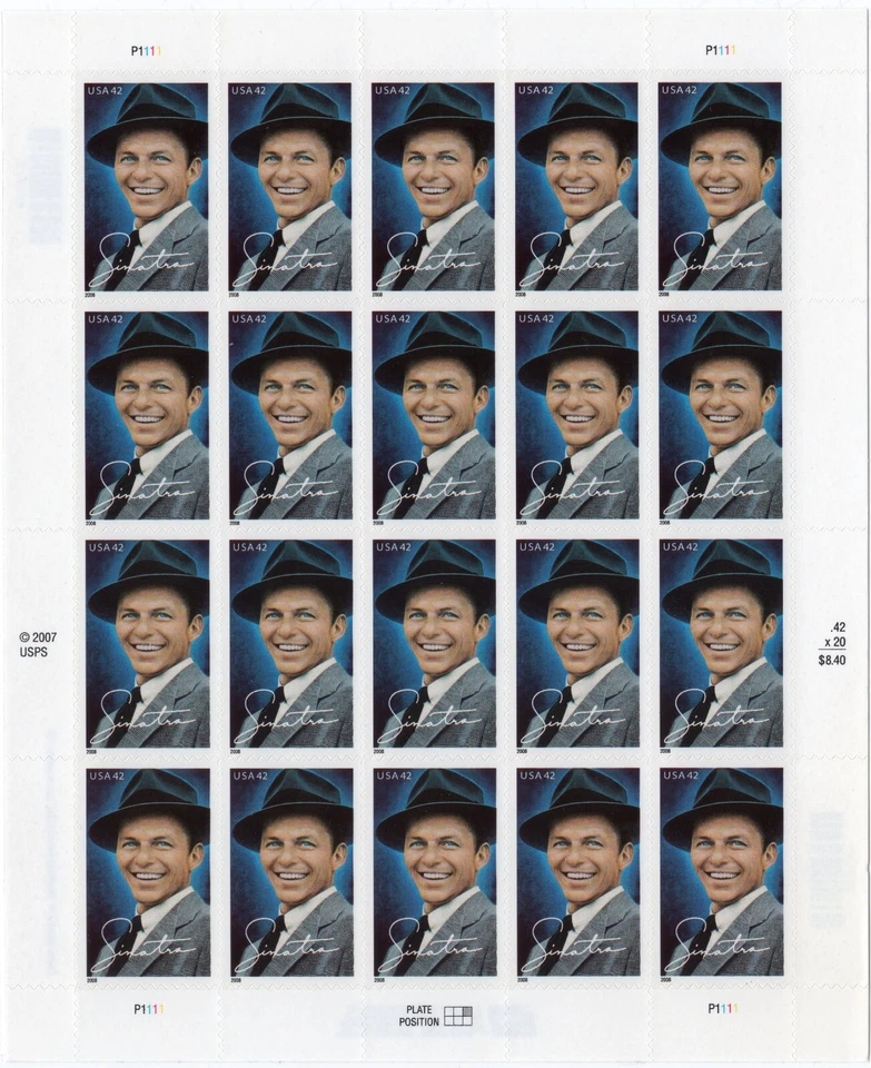 Scott #4265 FRANK SINATRA (New York) Sheet of 20 Stamps - MNH - Image 1 of 1