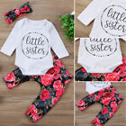 Sister Newborn Baby Girls Cotton Romper Flower Pants Leggings Outfits Clothes