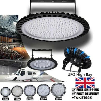 DEPHTHON LED High Bay Light 50/100/200/300/500W Low Bay UFO Warehouse Industrial Lights