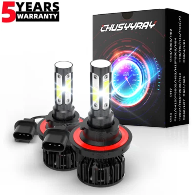 For Ford Mustang Coupe 2-Door 2005-2012 9008/H13 Xenon White LED Headlight Bulbs - Image 1 of 4