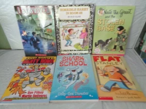 Lot of (6) Boy's Scholastic - Softcover Chapter Books - Nate - Sharks - Stanley - Picture 1 of 1