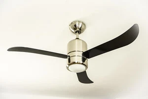 Deckenventilator mit Beleuchtung Fernbedienung Loft Nickel 112cm Flügel Schwarz - Picture 1 of 9
