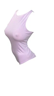 Victoria's Secret Pink High Neck Tank Bodysuit Logo Graphic Light Purple NWT - Image 1 of 4