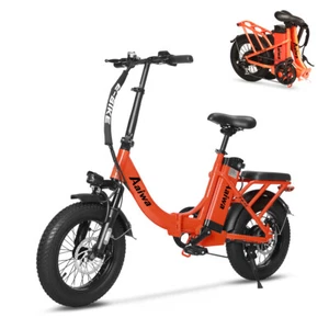 Axiniu 16" EBike Folding Electric Bicycle 750W Peak Motor Beach City Snow Ebike - Picture 1 of 13