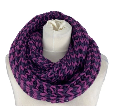 Schal Loop Schlauchschal Strickschal Damen Lila Strick Winter Warm Ski Boom It