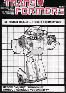 Transformers Originale G1 1984 Mail Away Omnibot Downshift Istruzioni Canadesi - Foto 1 di 1