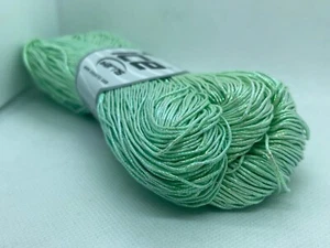 Iridescent Mint Green Metallic Hand Painted Cotton Yarn Ice #67299 100gr 306yds - Picture 1 of 11