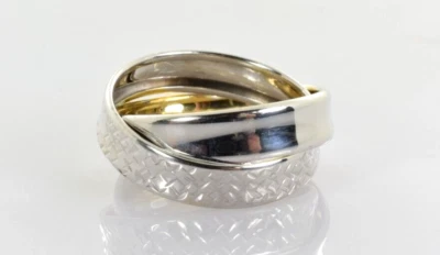 Double Band Crossover Ring in 10k Gold Size 7 - Image 1 of 4