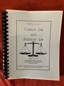 Self Study Course Of Common Law and Statutory Law, Vol. 2 - Picture 1 of 3
