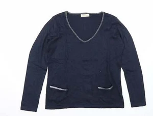 La P'tite Etoile Womens Blue V-Neck Acrylic Blend Jumper Size M - Picture 1 of 12