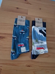 Volkswagen Camper Van Christmas Tree Gift Fat Face Mens Socks 6.5-9 2x Pair New - Picture 1 of 5