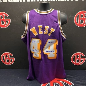 Jerry West Signed Purple Mitchell & Ness Jersey 3 Inscriptions Steiner CX - Picture 1 of 3